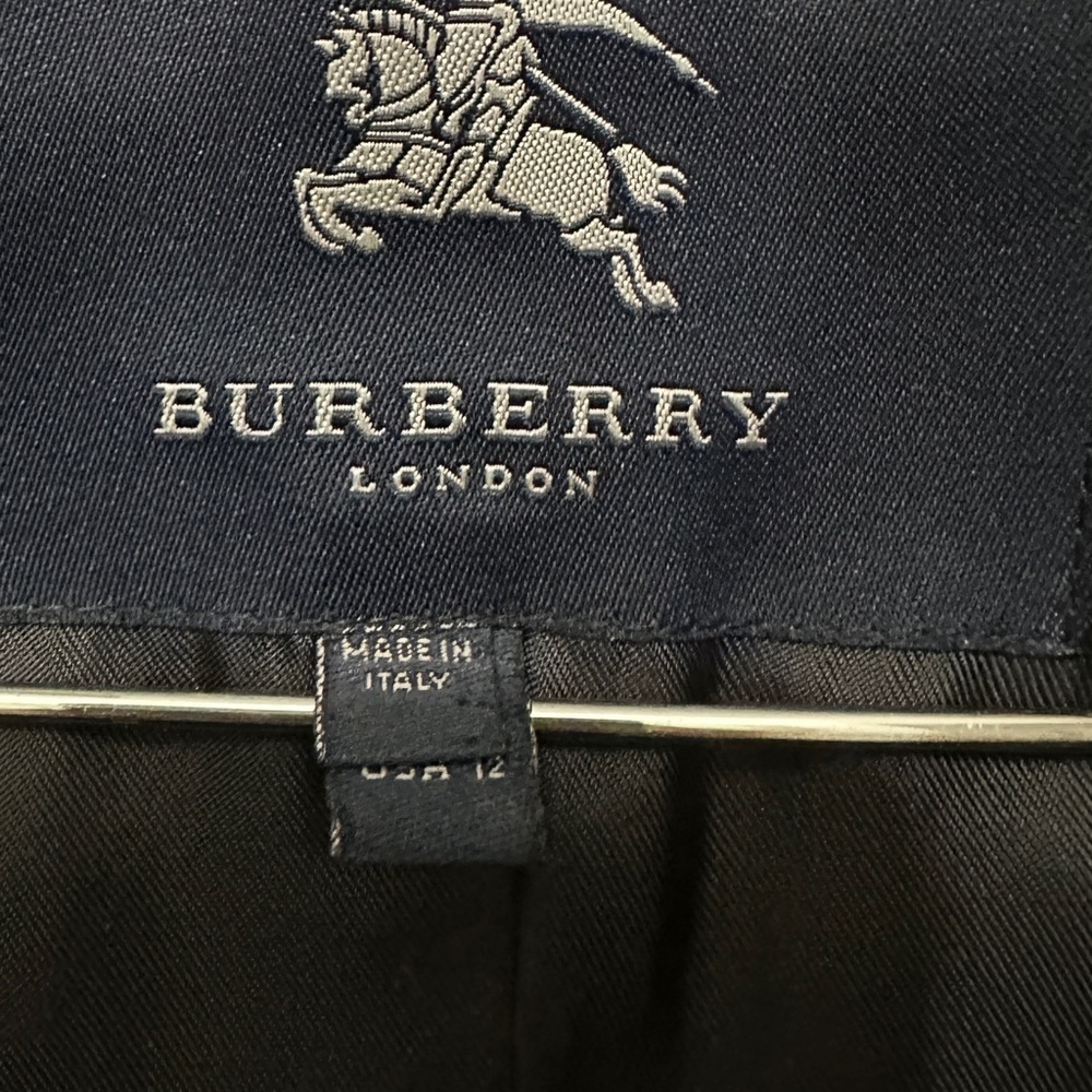 347 Burberry London | NWOT Italy $2900 Black Wool Cashmere Hooded Coat (Size 12) - Picture 9 of 13